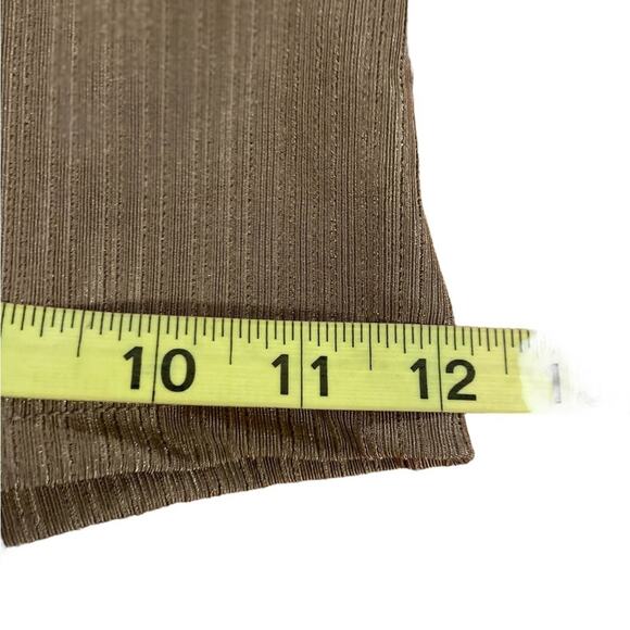 Shein tan ribbed high waist flare stretch pants size - Picture 3 of 7